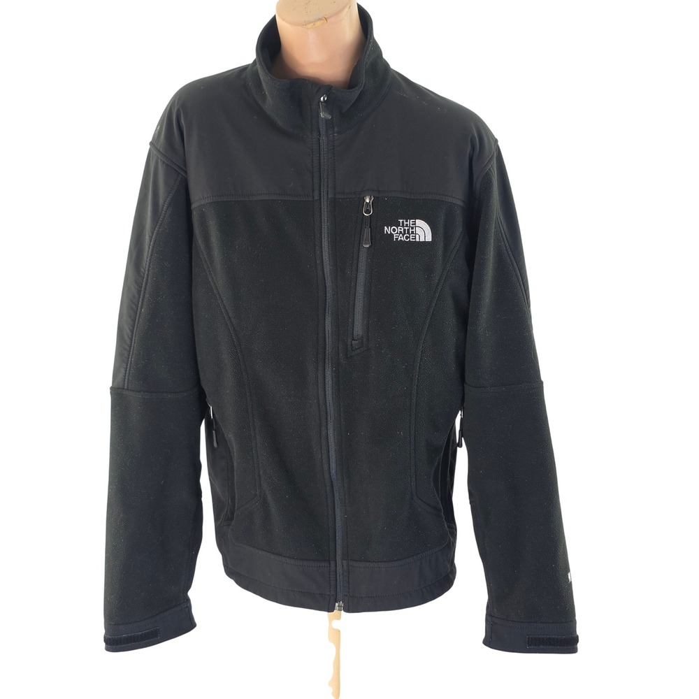 The North Face Windstopper Fleece Jacket Mens Medium Black Full Zip Outdoor Coat